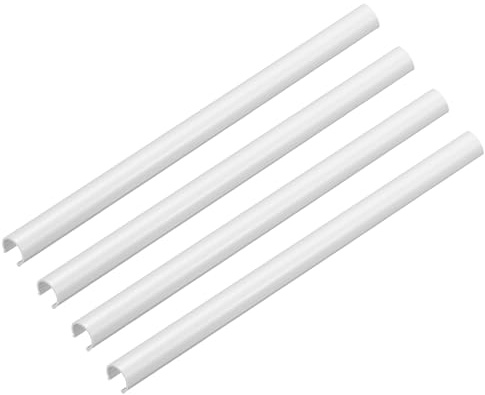 sourcing map 4Pcs Radiator Pipe Sleeves 15 x 300mm (0.59 x 11.81) - Plastic Radiator Pipe Covers for Kitchen, Bathroom, Toilet Gas Wall Tube Decoration, White