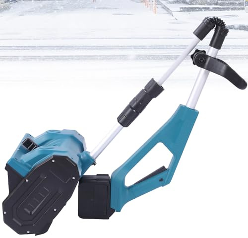 YXFAZPP Pelle à neige électrique avec 2 batteries lithium-ion, balayeuse à neige manuelle sans fil de 1000 W avec direction réglable et perche télescopique.