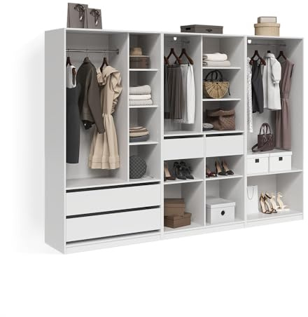 Livinity Kleiderschrank Trento Weiß | 3er Set