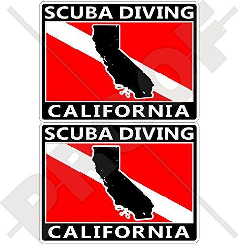 California Tauch-Flagge, Californian Map Shape USA, 75 mm, rechteckig, Vinyl, 2 Stück