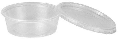 tradingbay24 Dressingbecher mit Deckel, PP rund 50 ml Ø 7 cm, 2,4 cm transparent tbU95269 Saucenbecher Gastrobecher Sambalschalen Feinkost, 50 Stück