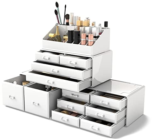 Readaeer Makeup Organizer/Kosmetik Aufbewahrungsbox/Schmink Aufbewahrungskasten in 4 Lagen, ist für Schlafzimmer und Badzimmer geeignet