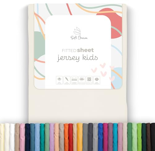 Soft Dream Spannbettlaken 80x180 cm Baumwolle Jersey | Naturfarben | Steghöhe 20 cm | 150 g/m² | gekämmte Baumwolle | OEKO-TEX Standard 100