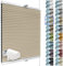 SchattenFreude Waben-Plissee für Fenster | 100% verdunkelnd/Blackout | Mit Klemm-Haltern | Klemmfix ohne Bohren | Beige (Weiße Rückseite), Breite: 30cm x Höhe: 100cm