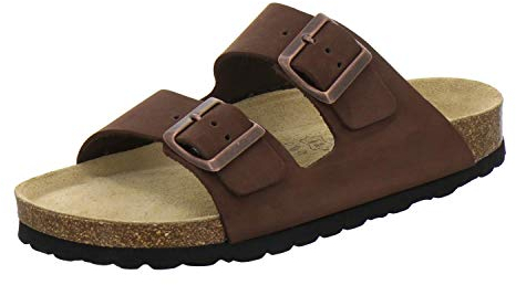 AFS-Schuhe 2100, Bequeme Damen Pantoletten echt Leder, praktische Arbeitsschuhe, Hausschuhe, Handmade in Germany (42 EU, Tabak)