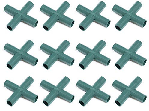 SH 12 Stück 4-Wege 16 mm PVC Fitting Build Heavy Duty Gewächshaus Rahmen Gebäude Verbinder Garten Rahmen Stangenverbinder