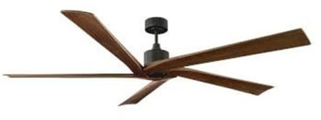 Monte Carlo 5ASPR70AGP Aspen 70 Indoor/Outdoor Damp Ceiling Fan with Remote Control, 5 Dark Walnut Blades, Aged Pewter