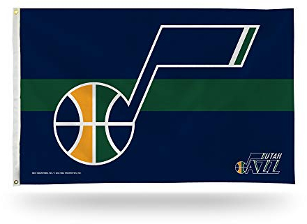 Rico Industries NBA Utah Jazz Flagge, gestreift, 91 x 152 cm, Bannerflagge, einseitig, für drinnen und draußen, Heimdekoration hergestellt