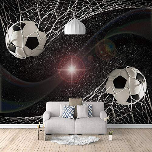 SUUKLI 3D Fototapete Sport Fußball Kunst 350X256Cm Vlies Tapete Wandtapete Wohnzimmer Schlafzimmer Küche Flur Büro Moderne Wanddeko Design Selbstklebende Wandbilder XXL Wand Dekoration