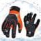 Vgo... Gants de travail hiver chaud impermeables, gants mécaniques résistants au froid et aux vibrations (SL8849FLWP,9/L,Orange,1Paire)