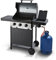 Swan SBQ57030N Al Fresco Kansas 4 Burner 3+1 Gas BBQ, Including Side Burner, Built-in Thermometer and Warming Rack, Black