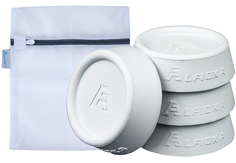 ALFIOKA 4 Piedini Antivibrazione Lavatrice Più 1 Retina Per Lavatrice Piedini Lavatrice In Gomma Universali E Antiscivolo, Supporto Lavatrice Ed Asciugatrice Piedi Utili Come Rialzo Per Mobili