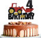 Bagger deko Kindergeburtstag 4 Jahre Bagger Doppelseitig Kuchendeko 4. Geburtstag Junge Happy Birthday Tortendeko