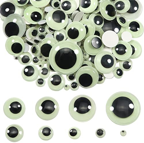 TOAOB 500 pezzi Occhi 5mm a 30 mm Adesivi Fluorescenti Autoadesivi Plastica Finti Mobili Bianco e Nero Occhietti per Fai da Te Lavoretti Scrapbooking Creazione Bambole Pupazzi Artigianato