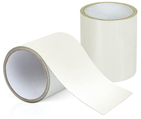 Kcmell Tent Repair Tape 2 Rolls, White Waterproof Tape for PVC Coated Awning, Tents, Inflatable Swimming Pools, Roof, Tarpaulin, Gazebo, Canvas, Camping Repair Kit (10cm x 1.5m)