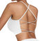 Vertvie Damen Sport BH Gepolstert Crossback Yoga Sports Bra Spaghettiträger Rücken Verkreuzt Gerippt Bustier Ohne Bügel Atmungsaktiv BH mit Abnehmbaren Cups(1pc: Weiß,S)