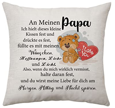 Aconesong Geschenke für Papa von Tochter Sohn - Kissenbezug für Männer, Vater Geburtstag, Weihnachten, Hochzeitsgeschenke
