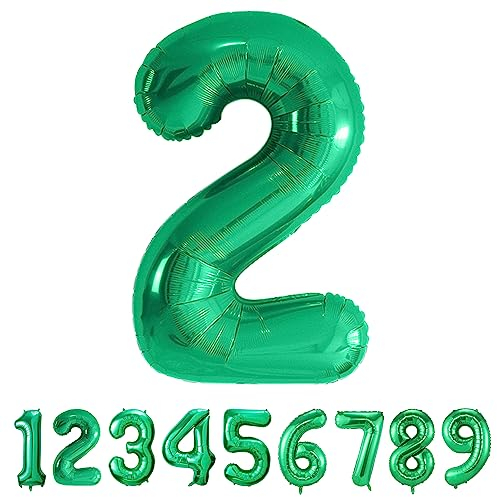 Geburtstag zahlen luftballon 2 jahre Folienballon Kindergeburtstag Deko Grün-Mädchen Junge 2 jahr 40 - 101cm Folienballon 2 jahre Geburtstags deko-fliegt mit Helium