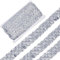 GORGECRAFT 13m Pailletten besatz Bling-Stoff Paillette-Bänder 20 mm Flach Glitzernd Silberfarbene Kunststoff-Perlenspitze Metallisch Glänzend Nähen Für Kleid Stirnband Basteln