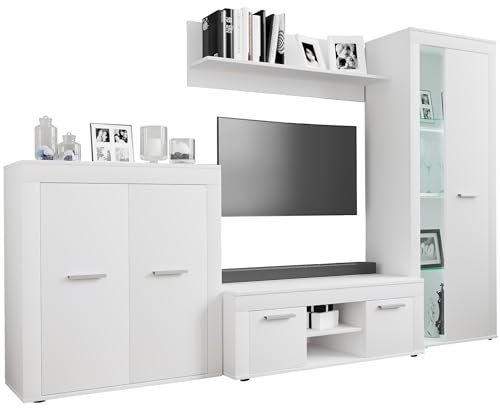 VCM TV Möbel | 4-TLG. Wohnwand mit ausreichend Stauraum | Fernsehschrank | Anbauwand – Usilo L