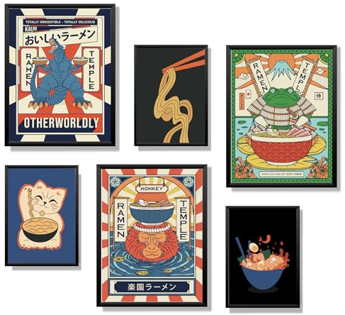 Winund Poster Set 30x40 cm, UNGERAHMT Wandposter - Vintage Japanische Deko für Schlafzimmer und Wohnzimmer