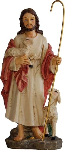 FADEDA Guter Hirte/Höhe:13 cm/handbemalt/detailgetreue Krippen Figuren - Weihnachten Tisch Dekoration Krippe Zubehör