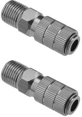 2pcs Adaptateur de Couplage Déconnexion d'aérographe à Dégagement Rapide Connecteur de Raccord Déconnexion d'aérographe de 1/8 Pouces pour Tuyau d'aérographe Compresseur d'air