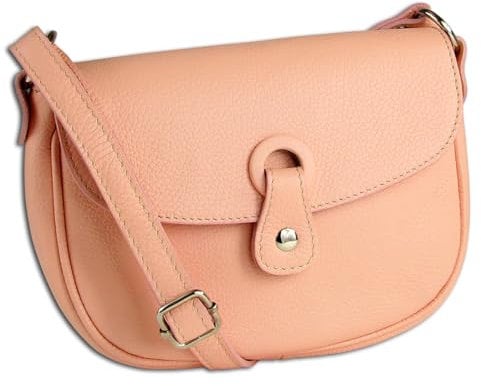 Toscanto Damen Schultertasche Umhängetasche Leder Tasche rosa OTT122SA Leder Schultertasche