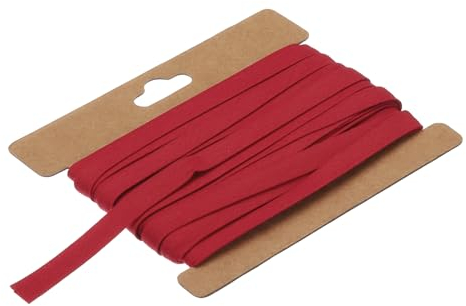 QUARKZMAN 1/4 Doppelt Gefaltetes Schrägband Baumwolle Kontinuierliches Bias Klebeband für Nähen Säumen Quilten Saum Binden Handwerk (Dunkel Rot 6 Yards)