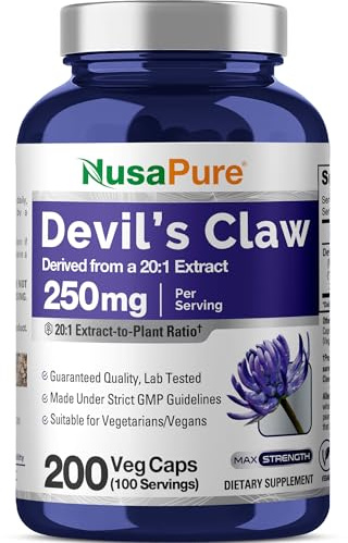 NusaPure Devil's Claw, 250 mg, 200 Veg Capsules (Non-GMO, Vegan)