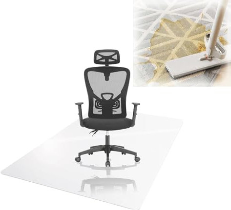 Bodenschutzmatte Transparent Bürostuhl Unterlage Kratzfest 40x60cm/50x75cm/60x120cm/75x120cm/114x150cm PVC Teppich Bodenschutz für Hartböden, Laminat, Parkett(Größe:40x60cm)