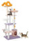 GOPLUS Arbre a Chat XXL Mignon en Polaire Teddy avec Griffoir en Sisal, 68 x 48 x 167 CM, Grand Arbre à Chat à Multi-Niveaux, Perchoir Etoile de Lune, Condo, Jouet Suspendu, Plateformes de Saut
