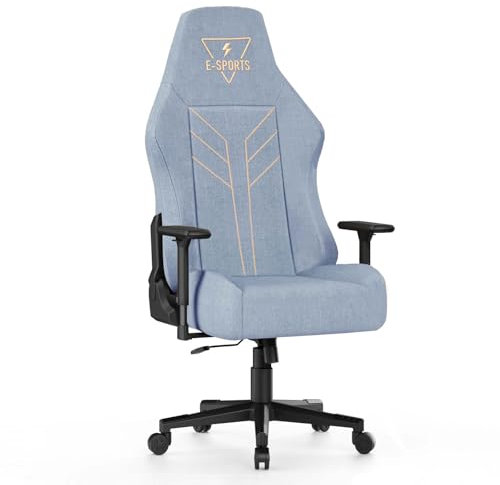 Bigzzia Ergonomic Gaming Chair - Height Adjustable Reclining with 3D Armrests, Big & Tall for Adults (Blue)