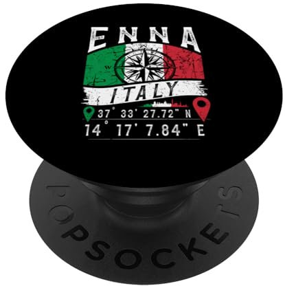 Enna Italien Flagge Italien GPS Koordinaten von Enna PopSockets mit austauschbarem PopGrip