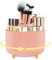 HOOMOOZ Organizador de Maquillaje Giratorio, Organizador de Brochas 360°, Almacenaje Cosméticos Pintalabios Lápiz Cejas de Mesa Tocador Baño, Rosa