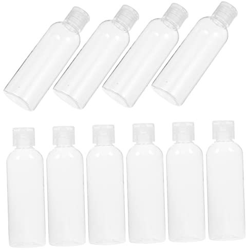 HONMEET Flacons de Voyage en Plastique PET à Presser, 10 Pièces 100ml | Bouchon à Clapet, Recharge Simple, pour Gel Bain, Shampoing, Lotion, Format Compact, Camping, Extérieur