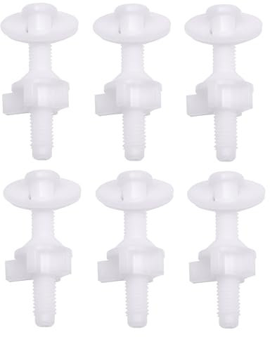 3-Pack Universal Plastic Toilet Seat Hinge Bolt Screws Replacement Kit with Nuts and Washers, Compatible with Kohler, Bemis, American Standard, TOTO, for Top Mount Toilet Seat Hinges, White