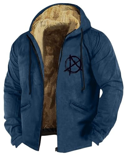Fleecejacke Winterjacke Regenmantel Winterjacke Herren Modern Taktische Jacke Alpha-Bomberjacke Windjacke Herren Leicht Softshelljacke für Herren Herren Mantel Kurz Warnjacke Blau M