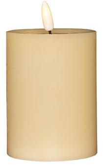 Samuel ALEXANDER 7.5cm x 10cm Cream Wax Melted Pool Effect Candle with Timer Function and Warm White LED