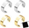 COZERI Lymphdrainage Ring 4 Stück Verstellbare Magnetringe Für Männer Und Frauen, Therapeutischer Magnetring Aus Kupfer, Magnetische Lymphentgiftungsringe (2 Silber+2 Gold)