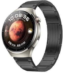 Bracelet en alliage de titane de 22 mm adapté à la montre Huawei 4 Pro 4 3 GT 2 3 Pro Bracelet en acier inoxydable de 46 mm adapté à la bande Amazfit GTR/GTR 4/Stratos(Black,For Huawei Watch 4 Pro)