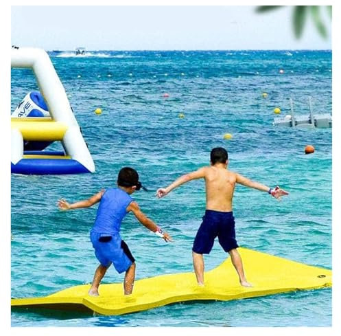 Tapis Flottant Piscine,Matelas Flottant, Tapis d'eau résistant aux déchirures, Tapis Flottant for lac, Coussin d'eau en Mousse Flottant(Yellow,5.5mX1.8mX3.3cm)
