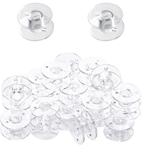 TRKETK 100 Stück Nähmaschinen Spulen Universal Spulen Spulen aus Kunststoff Transparent Nähmaschinen Spulen für Die Meisten Nähmaschine Spulen Stickereispulen Nähzubehör