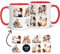 Taza Personalizada con tu Foto, Regalos Personalizados, Fotos Collage Layout, Tazas Desayuno Originales, Regalos Especiales (Red)