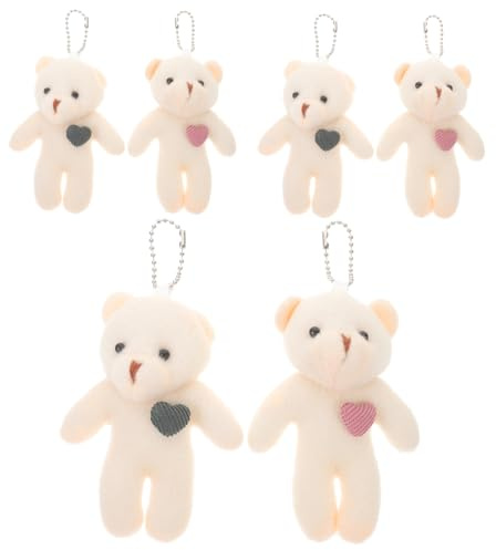 FRCOLOR 6pièces Porte-clés Ours Peluche Pendentifs Clés pour Sacs Anneaux Porte-clés Ours Mignons Et Décoratifs