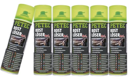 BandelOne enthält 6x500 ML PETEC MOS2 Rostlöser Schmierstoff Spray Schnell Rostlösend Entferner