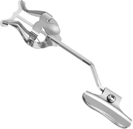 Silberner Trompeten Notenhalter aus Metall mit Klemmfunktion | Kompakt und Leicht, Passend für Lyra Halterung und Ordner, für Trompete und Posaune, Sauber Verarbeitet