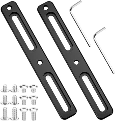 QWORK® 2 Piece Bicycle Bottle Cage Adapter with Two Slots - Aluminium Alloy Water Bottle Cage Mount Brackets, Universal for Road Bikes, MTB, BMX