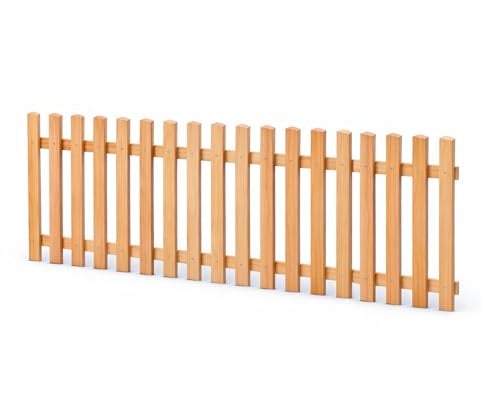 Gartenpirat Holzpaket Lattenzaun Länge 180 cm Höhe 60 cm – Lärche natur Zaunlatten Typ B – Vorgartenzaun mit Riegeln & Schrauben