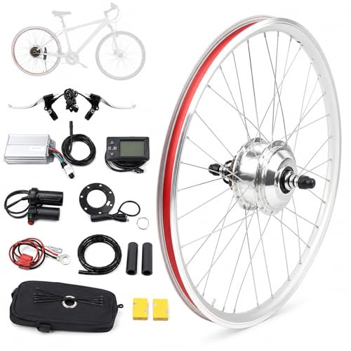 Chensyo - Kit di conversione per bicicletta elettrica, 26 pollici, 36 V, 360 W, kit di conversione per ruota posteriore, motore del mozzo per Pedelec